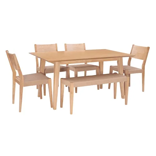 Linon Home Décor Products Convery 6-Piece Dining Set, Natural