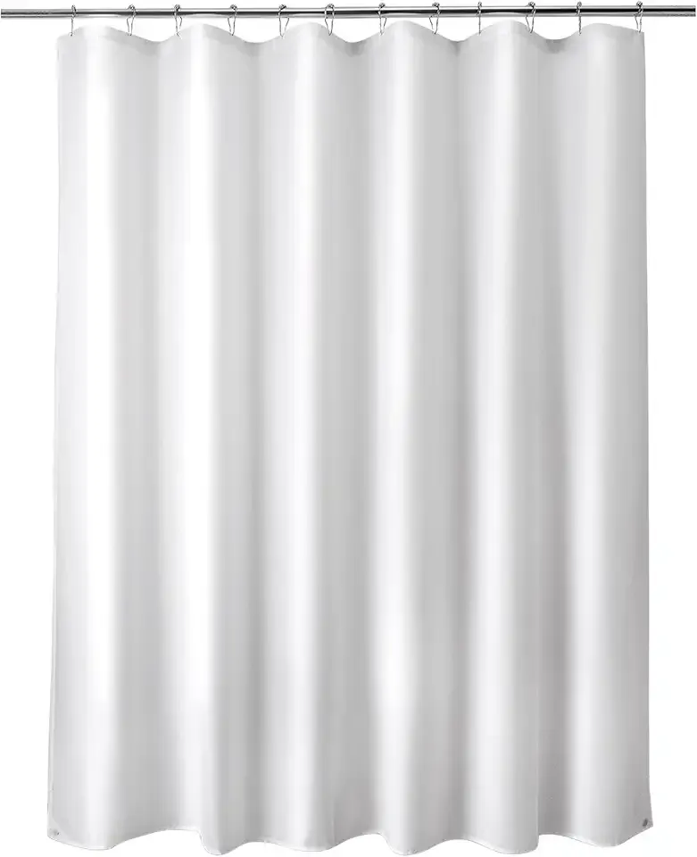 Titanker Waterproof Fabric Shower Curtain Liner Washable, Cloth Shower Liner with Magnets, White Shower Liner Soft Fabric, Lightweight Shower Curtain Liner, 70x72 Inches