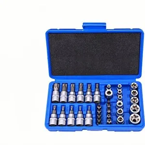 Pezzi Set di bussole Torx femmina profilo Inserti Torx a stella profilo in Acciaio Adattatore da a Bussola a Stella CR V