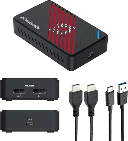 AVerMedia 4K HDMI Capture Card, USB Game Capture Card for Streaming and Recording with True Low Latency on PS5/Pro, Xbox, Switch 2, PC on Twitch, OBS, for Win11, Mac-GC553Pro Live Gamer Ultra S Black AVerMedia 4K HDMI Capture Card, USB Game Capture Ca…