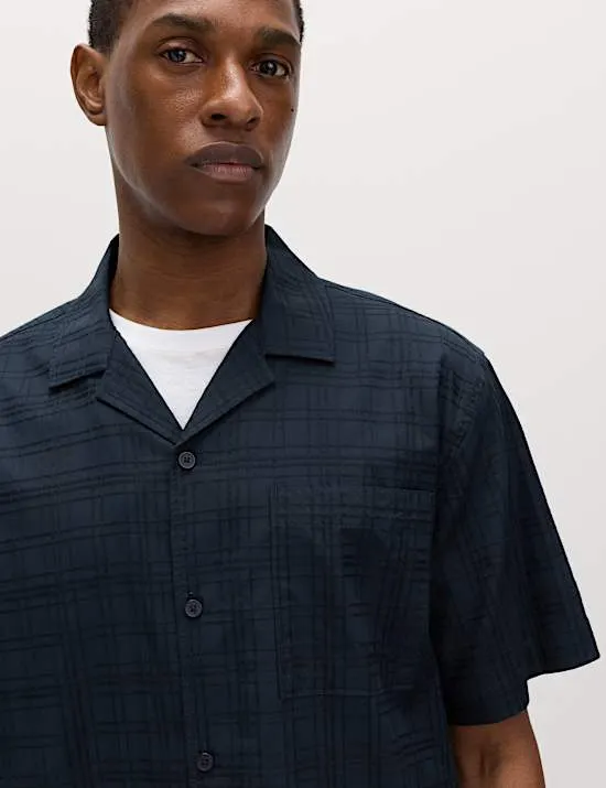 Regular Fit Kurzarmhemd aus reiner Baumwolle