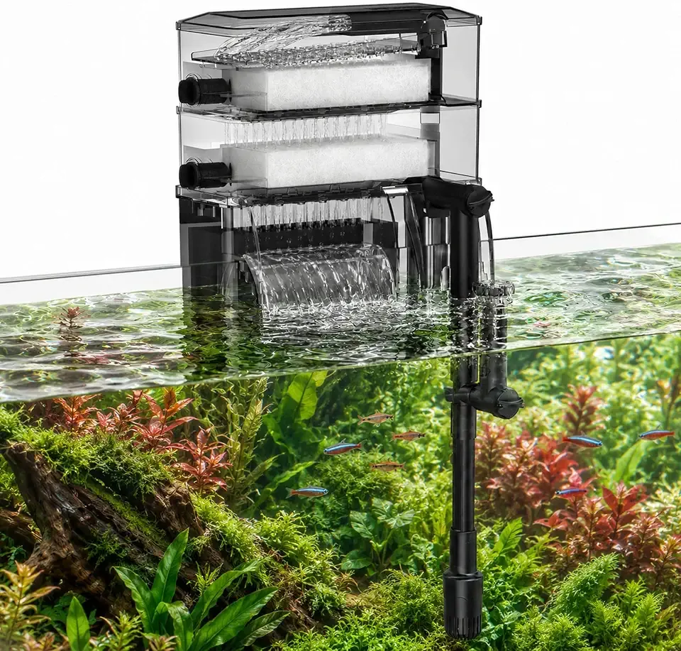 Large Professional HOB Aquarium Filter,Wet-Dry Separation