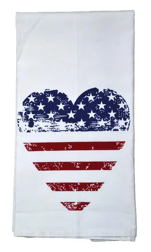 Cotton Creations Tea Towel - USA Heart