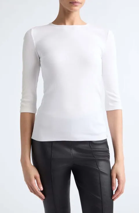 Elbow Sleeve Crewneck Top