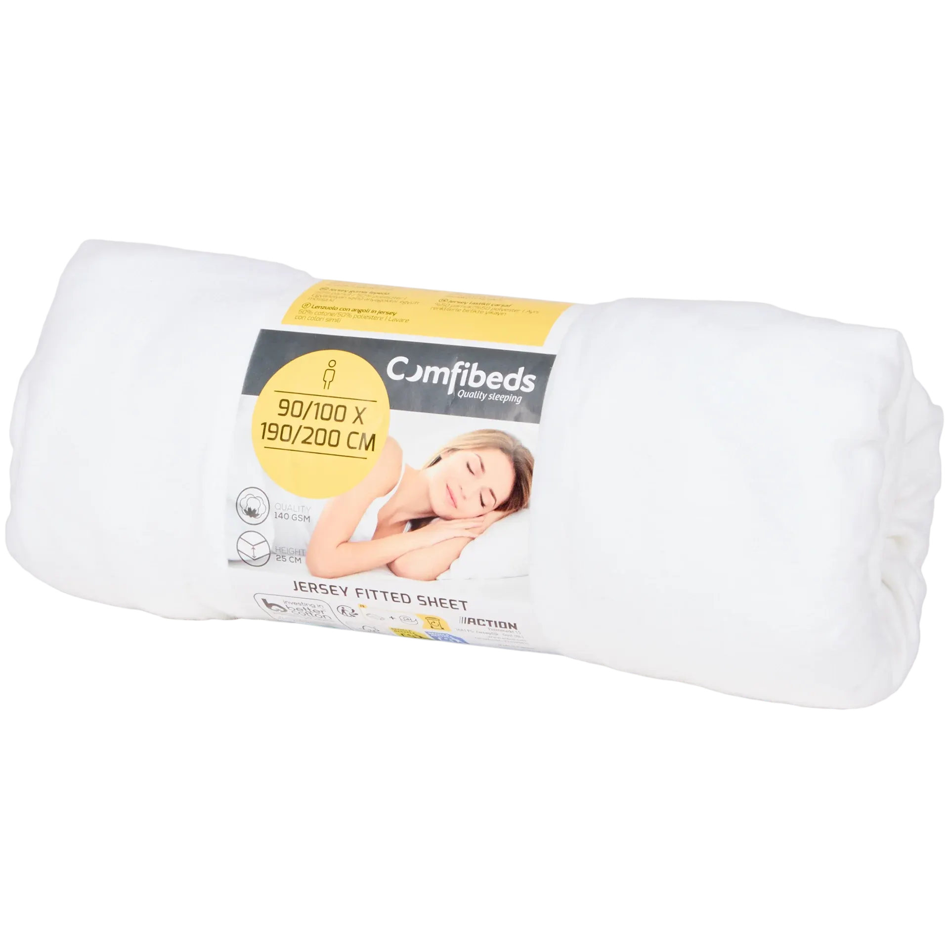 Lenzuolo in jersey con angoli Comfibeds bianco