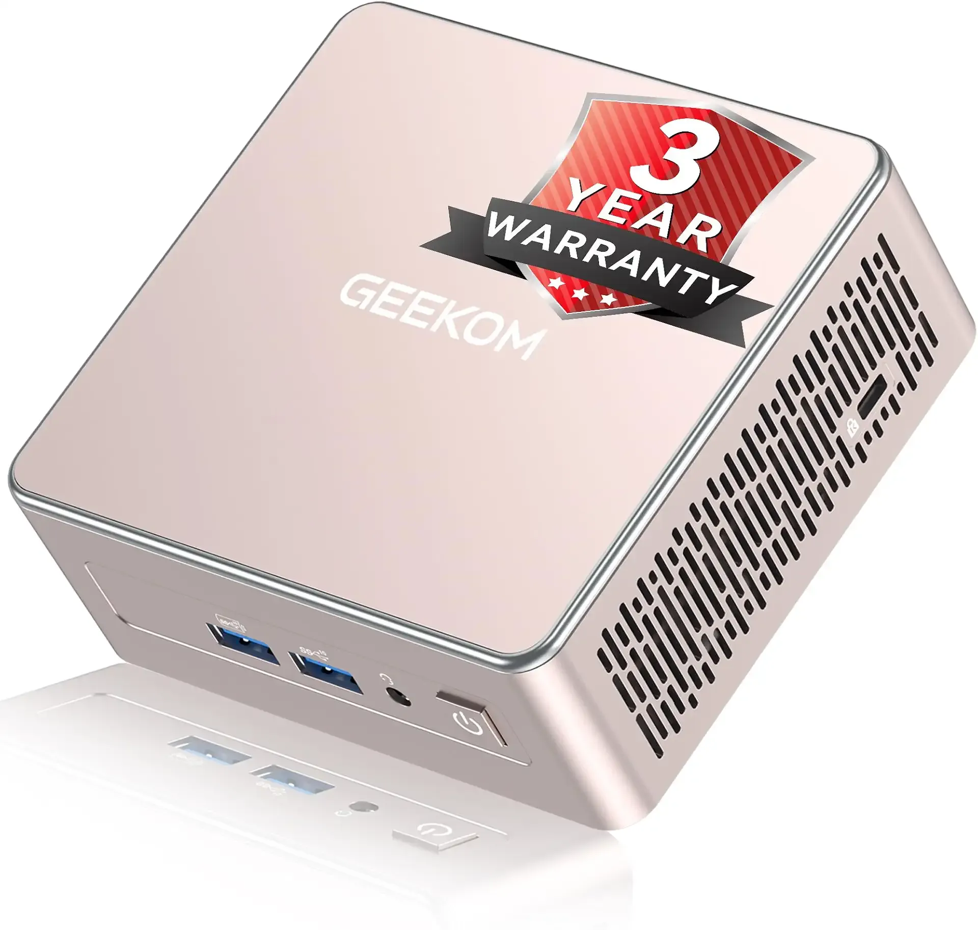 GEEKOM A5 2027 Edition Mini PC, Ryzen 7 7730U, 16GB RAM 512GB SSD | Business Ready, up to 64GB Dual-Slot RAM & 10TB Storage, Quad 4K, SD Slot, VESA, 2xHDMI, 3-Year Coverage Mini Computer
