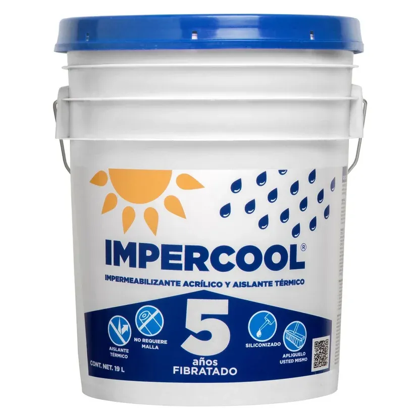 Impermeabilizante Fibratado Impercool - 5 Años de 19 litros - Blanco