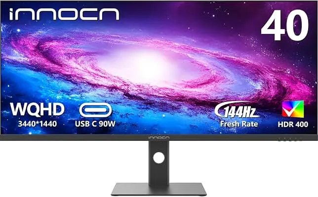 INNOCN 40C1R Ultrawide Monitor 40" WQHD 3440 x 1440p 144Hz FreeSync Premium HDR400 21:9 Computer Display 95% DCI-P3 500…