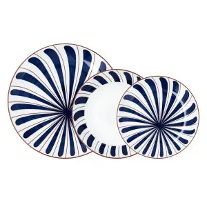 Vajilla Porcelana 18 Piezas - 6 Personas Bidasoa Oceanika - Azul Apto Microondas