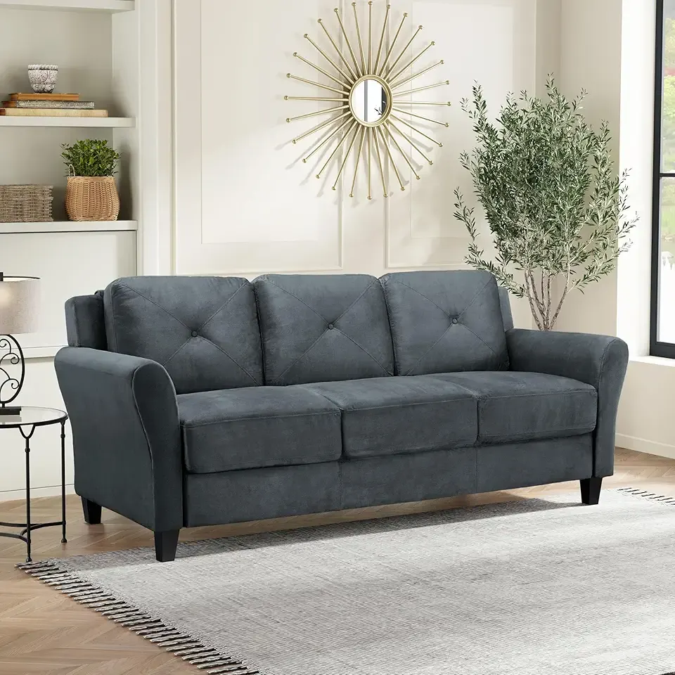 Lifestyle Solutions Harrington Sofa in Grey, Dark Grey