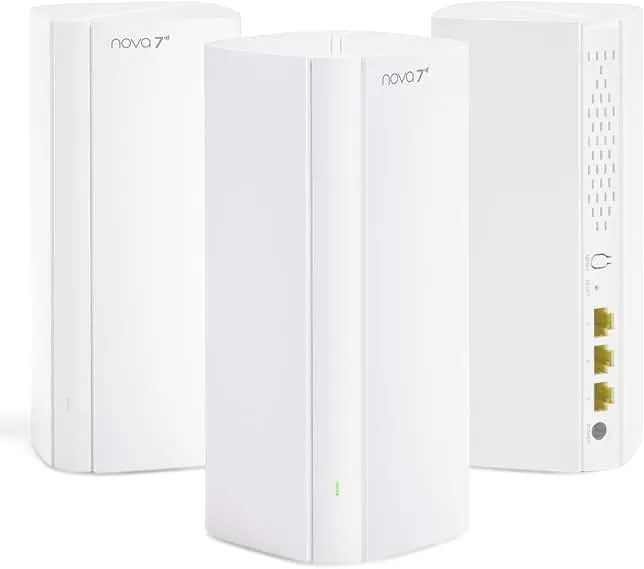 Tenda WiFi 7 Mesh System BE3600 – Dual Band Mesh WiFi System for Home, Covers Up to 6,600 Sq. Ft., Seamless Mesh Network with 3 Gigabit Ports, Supports 160+ Devices, MLO, VPN, 4K QAM, ME3 Pro (3-Pack)