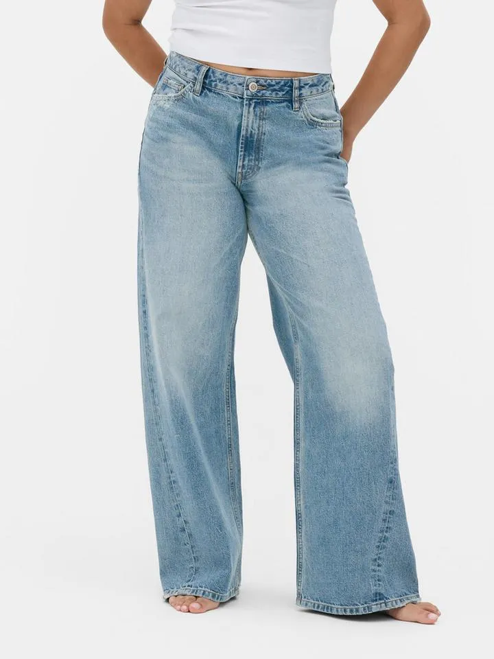 Jean large taille mi-haute