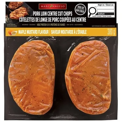 Pork Loin Centre Cut Chops Maple Mustard Flavour