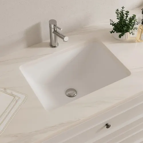 18 in. L x 13 in. W Undermount Rectangular Bathroom Sink with Overflow in White
