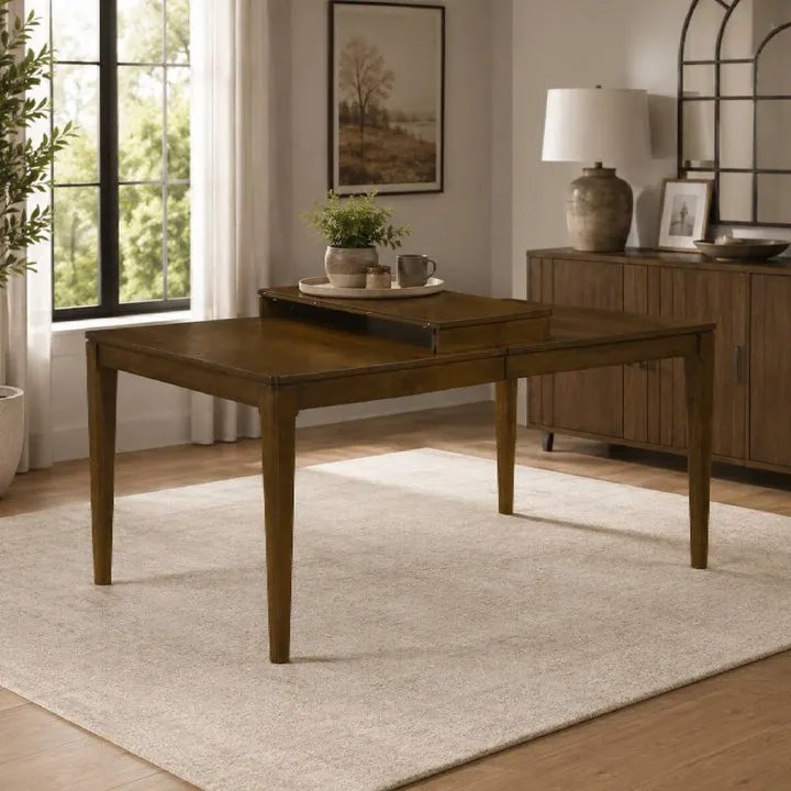 Windsor Dining Table with Self-Storing Leaf by Homelegance - Brown