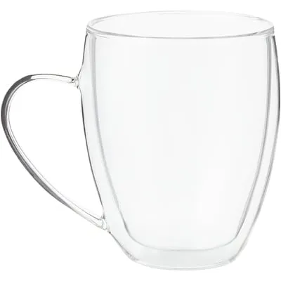 Double Wall Glass Taper Mug
