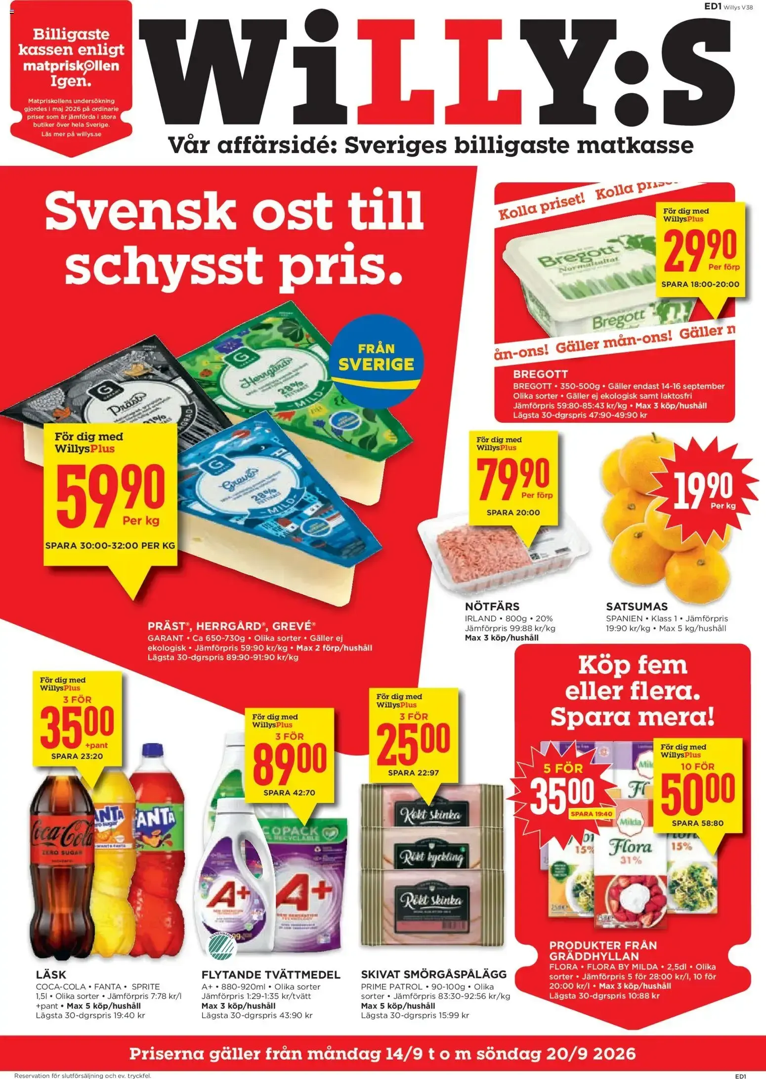 Willys — 2026-09-14 från 14 september till 20 september 2026 - Reklamblad sidor 1