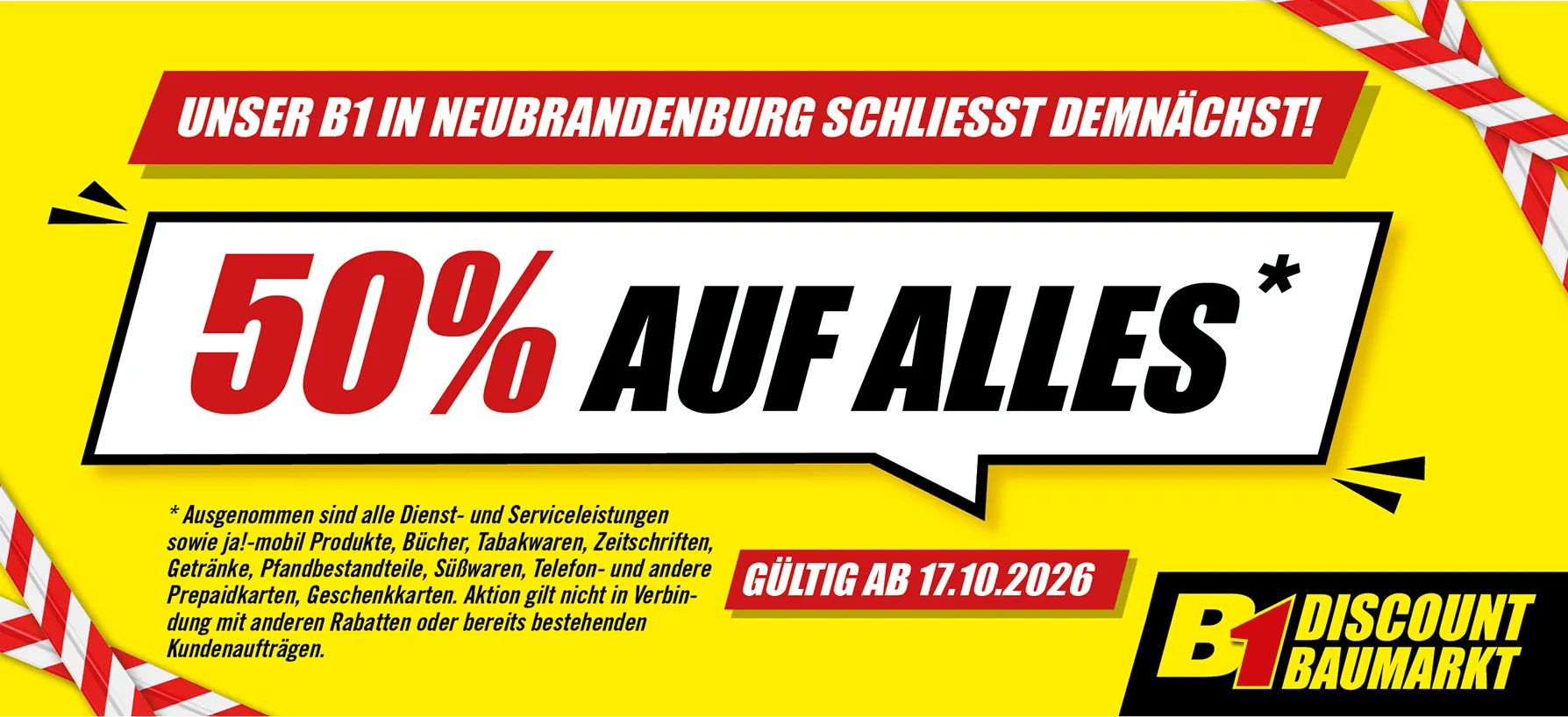 B1 Discount Baumarkt — 2026-10-16 von 16. Oktober bis 18. Oktober 2026 - Prospekt seite 1