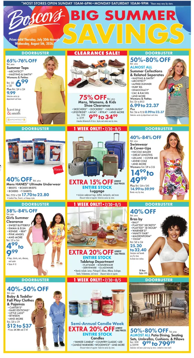 Weekly promotion Summer Savings spanning from August 4 to August 5 2026 - Page 1 for Catalogue 365