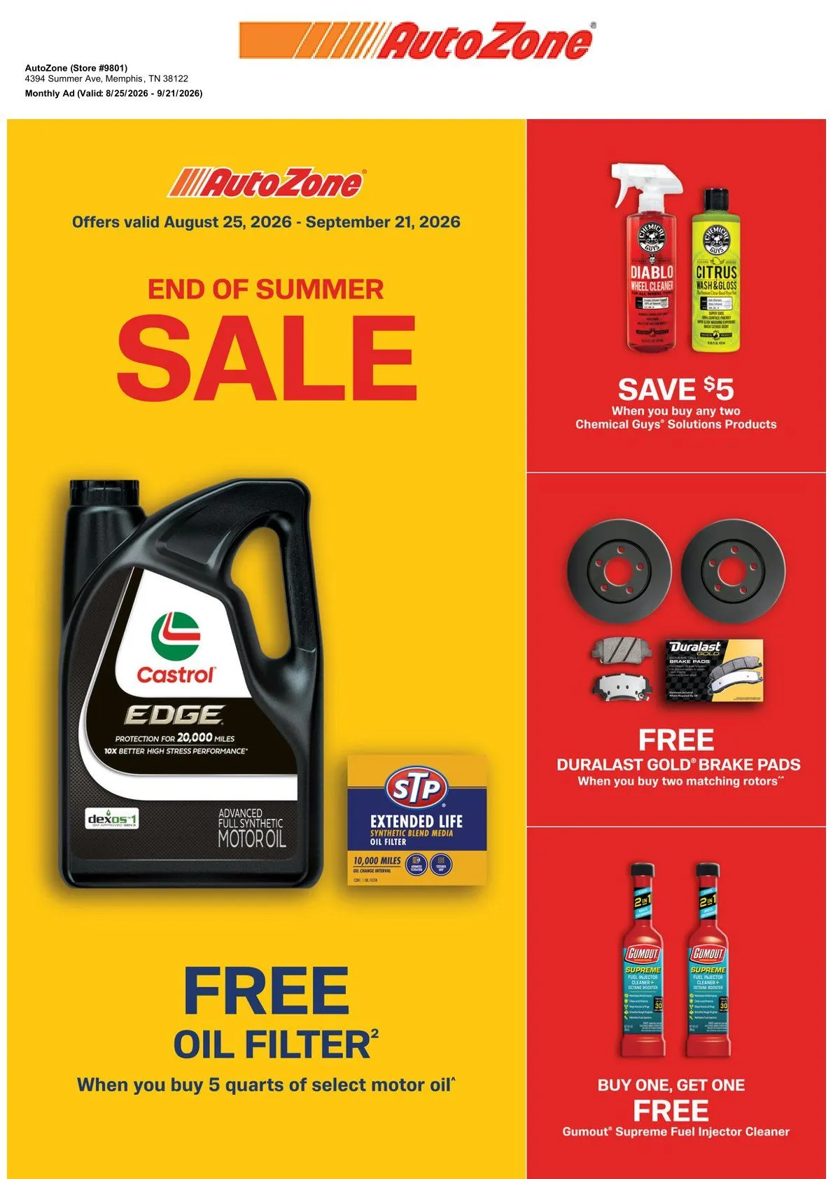 Weekly ad Autozone — 2026-08-25 from August 25 to September 21 2026 - Page 1