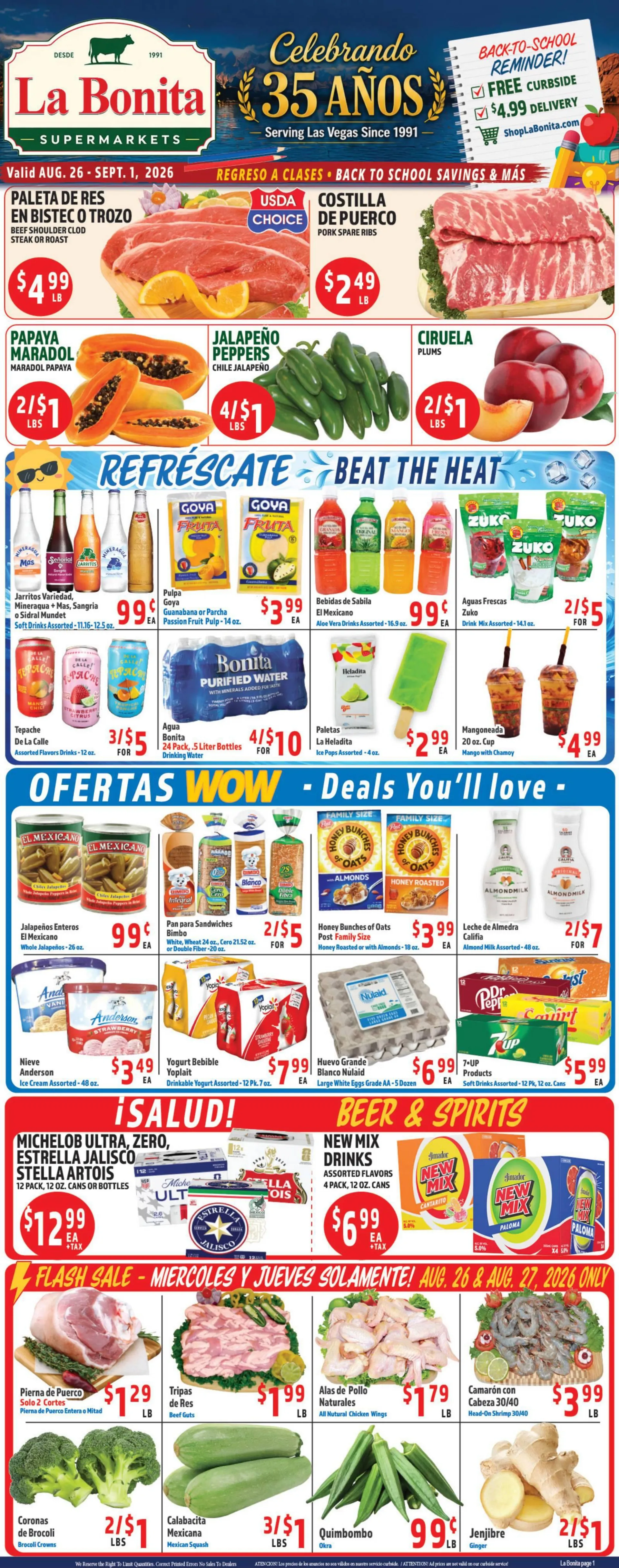 Weekly ad La Bonita Supermarkets — 2026-08-27 from August 27 to September 1 2026 - Page 1