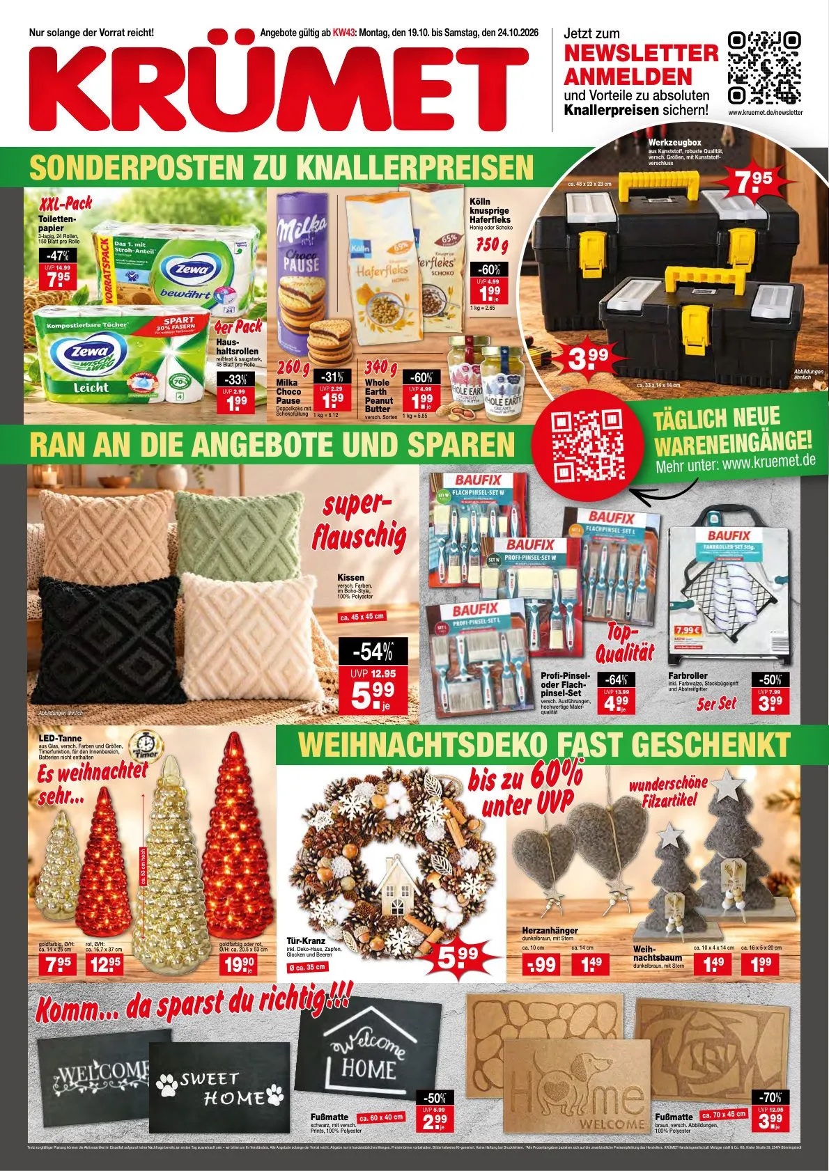 Krümet Sonderposten — 2026-10-19 von 19. Oktober bis 24. Oktober 2026 - Prospekt seite 