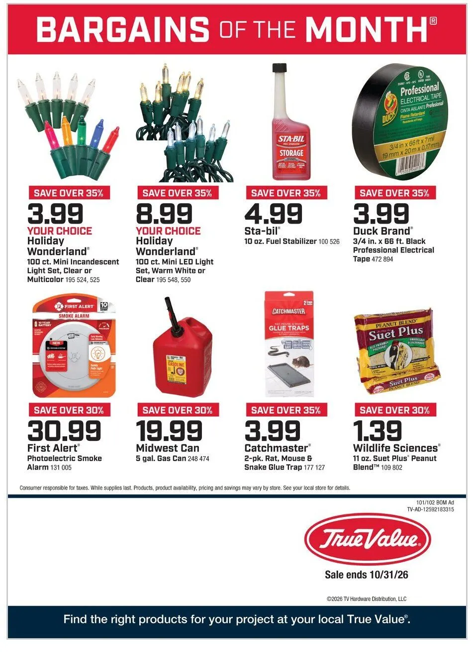 Weekly ad True Value — 2026-10-09 from October 9 to October 31 2026 - Page 1
