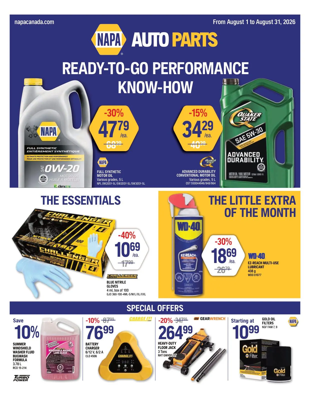 NAPA Auto Parts — 2026-08-03 from August 3 to August 31 2026 - flyer page