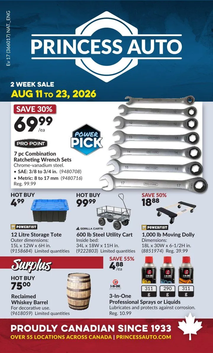 Princess Auto — 2026-08-20 from August 11 to August 23 2026 - flyer page 