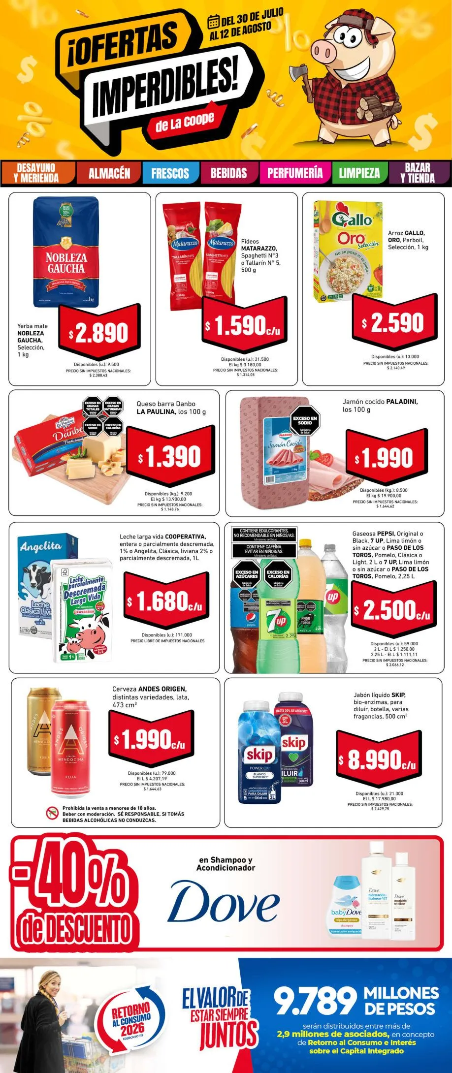 Ofertas de Cooperativa Obrera — 2026-07-30 30 de julio al 12 de agosto 2026 - Página 1 del catálogo