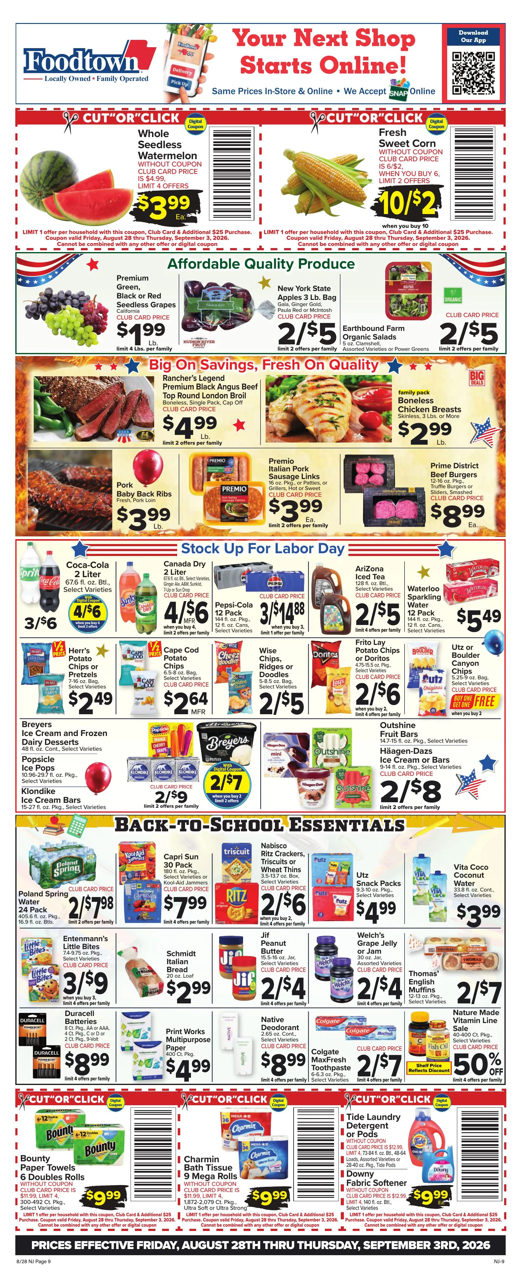 Weekly ad Foodtown — 2026-08-28 from August 28 to September 3 2026 - Page 1