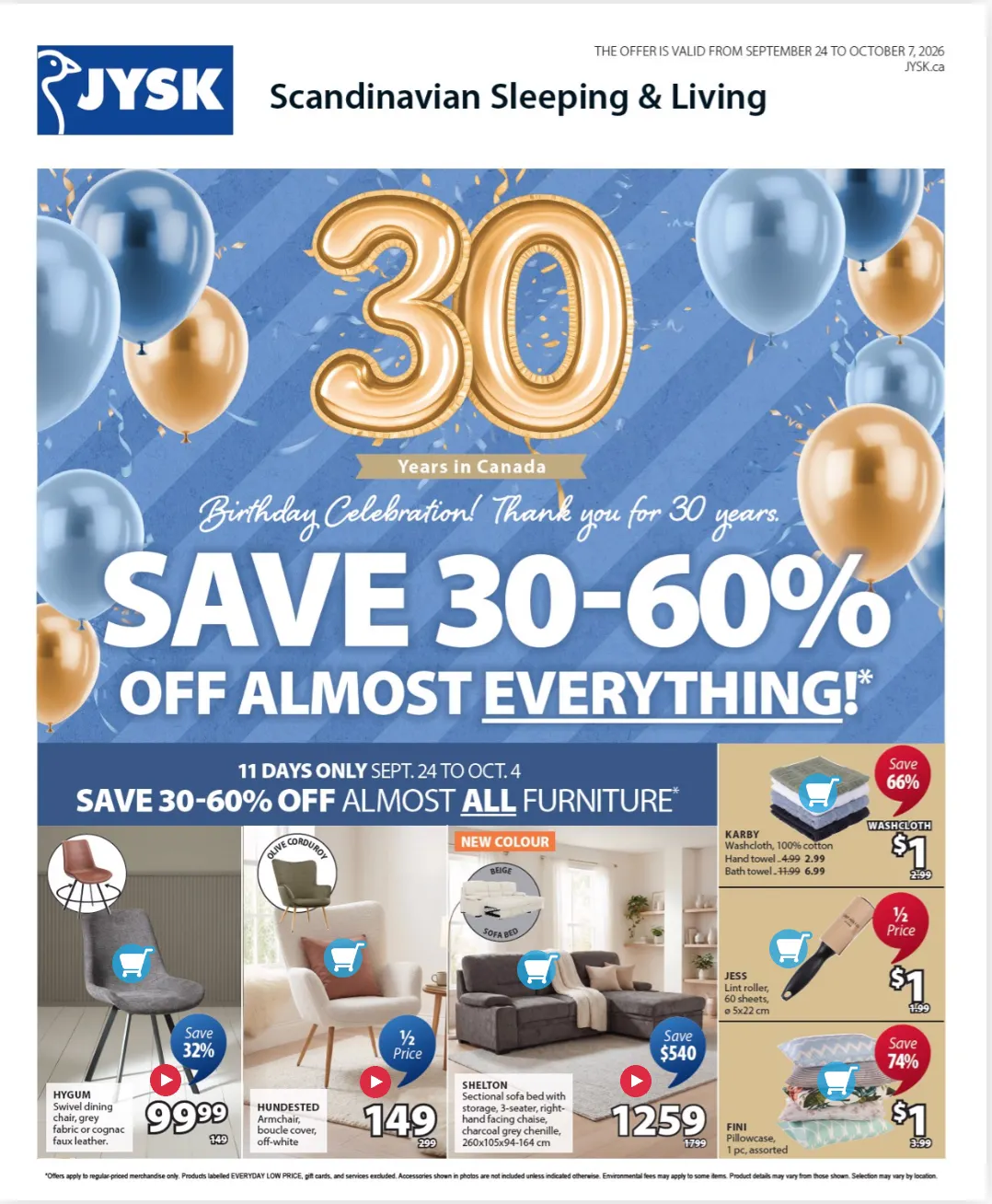 JYSK — 2026-09-24 from September 24 to October 7 2026 - flyer page 1