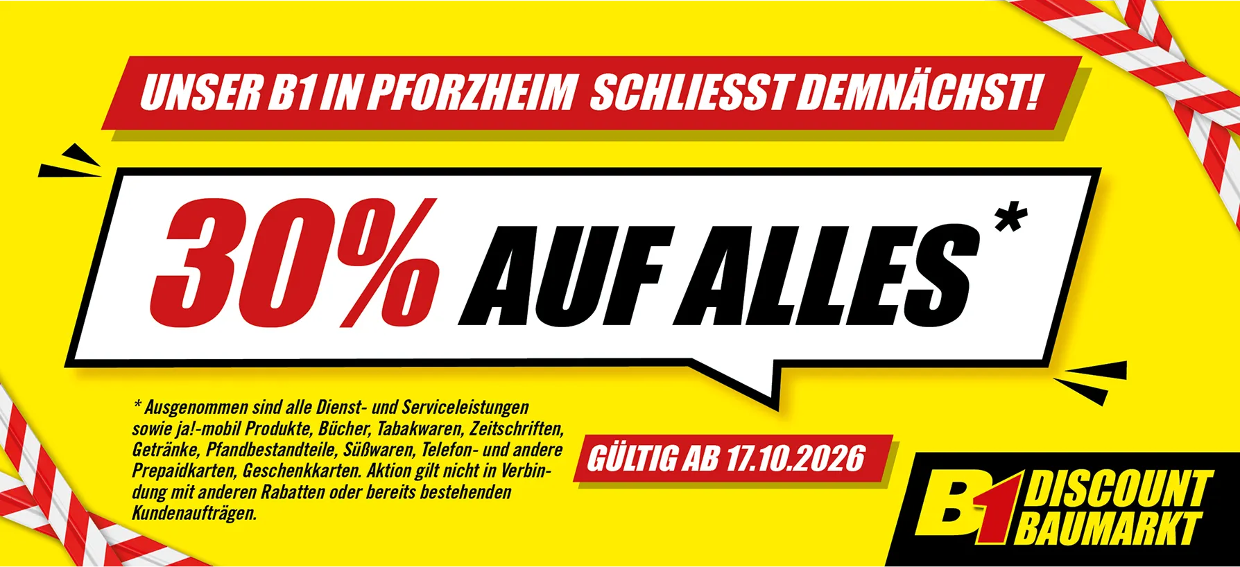 B1 Discount Baumarkt — 2026-10-19 von 19. Oktober bis 31. Oktober 2026 - Prospekt seite 1