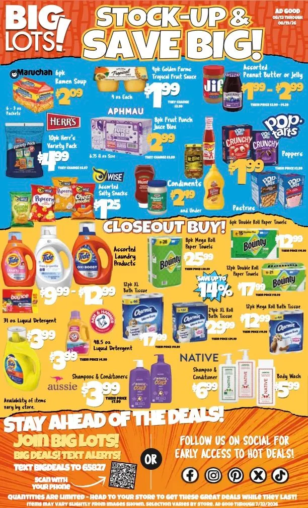 Weekly ad Big Lots — 2026-08-13 from August 13 to August 19 2026 - Page