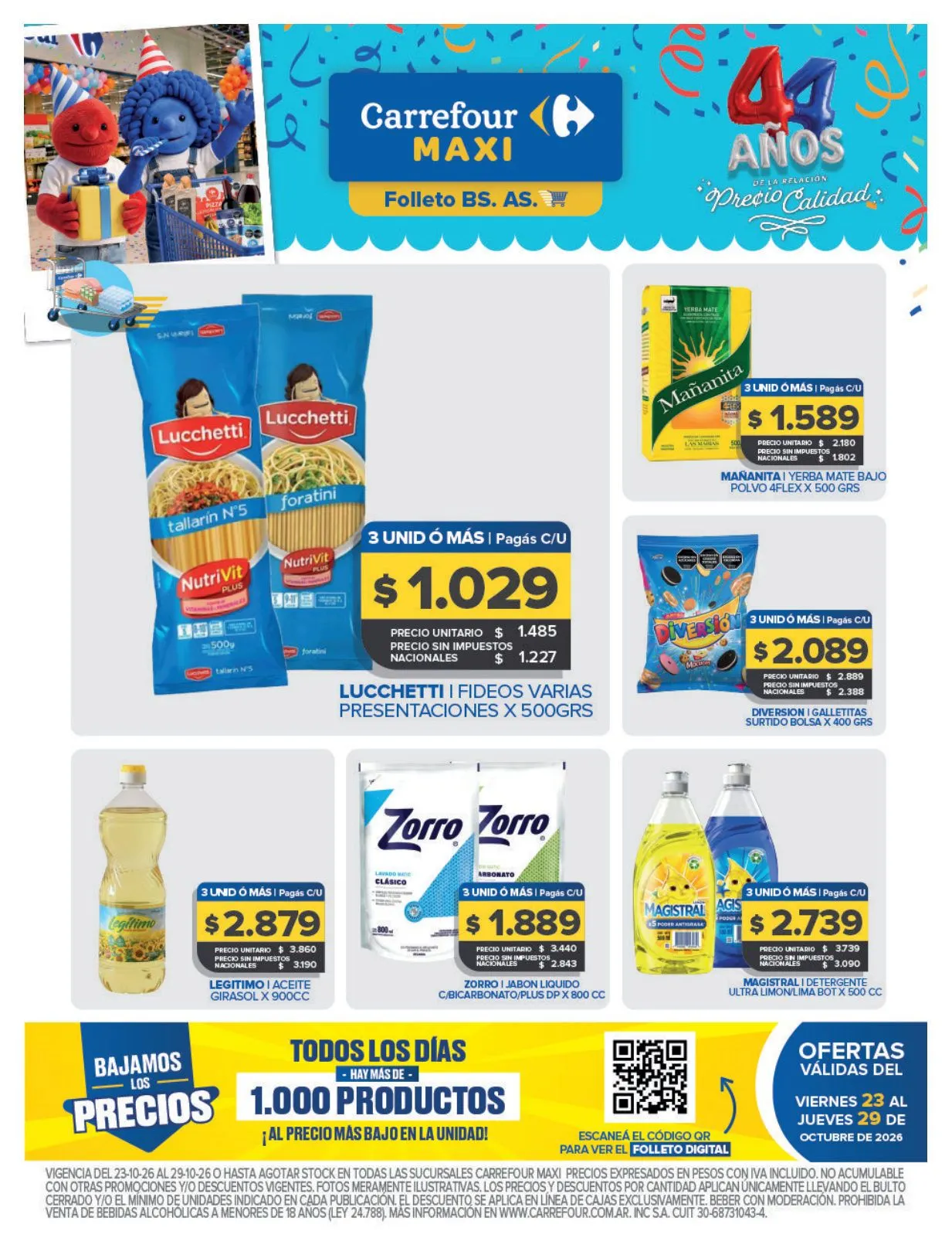 Ofertas de Carrefour Maxi — 2026-10-23 23 de octubre al 1 de noviembre 2026 - Página 1 del catálogo
