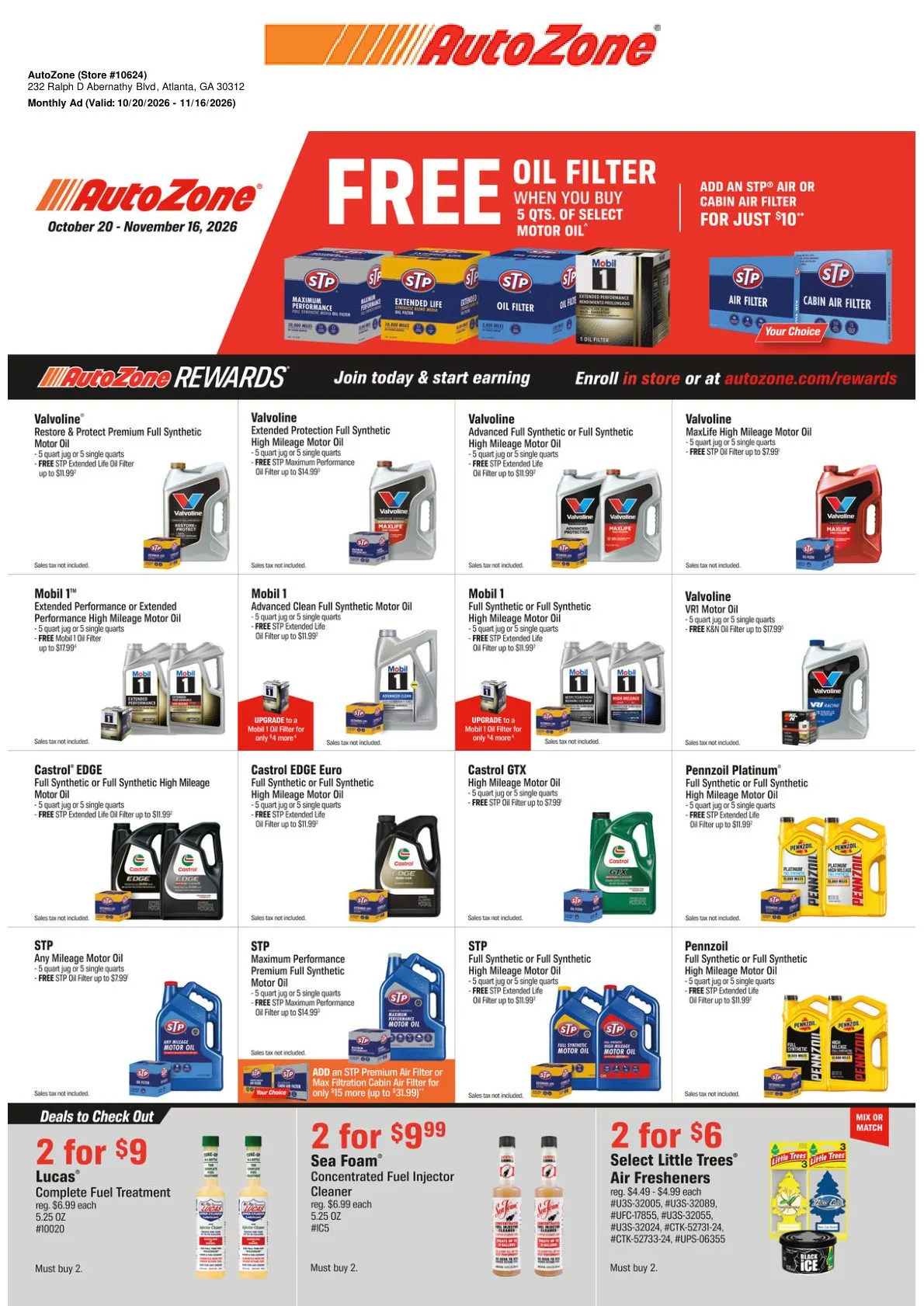 Weekly promotion Autozone — 2026-10-21 spanning from October 21 to November 16 2026 - Page 1 for Catalogue 365