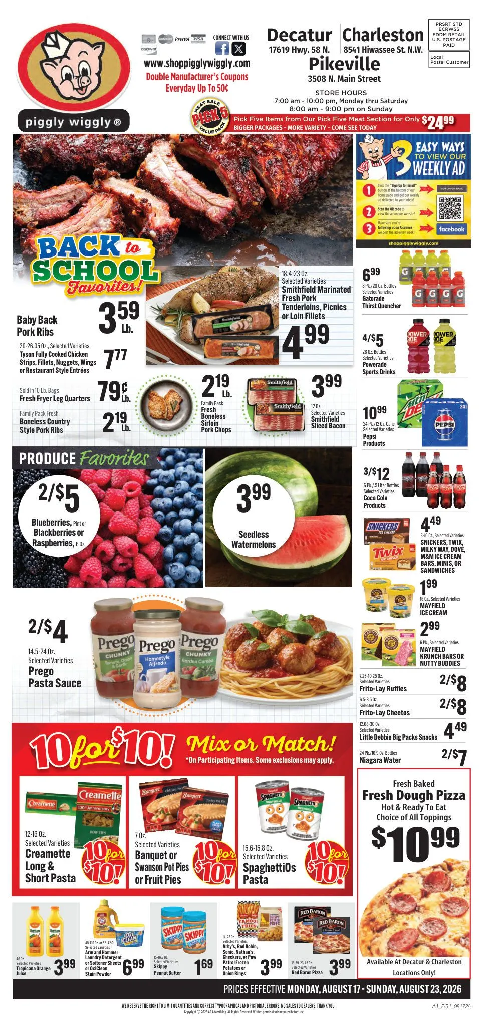 Weekly promotion Piggly Wiggly — 2026-08-19 spanning from August 17 to August 23 2026 - Page 1 for Catalogue 365