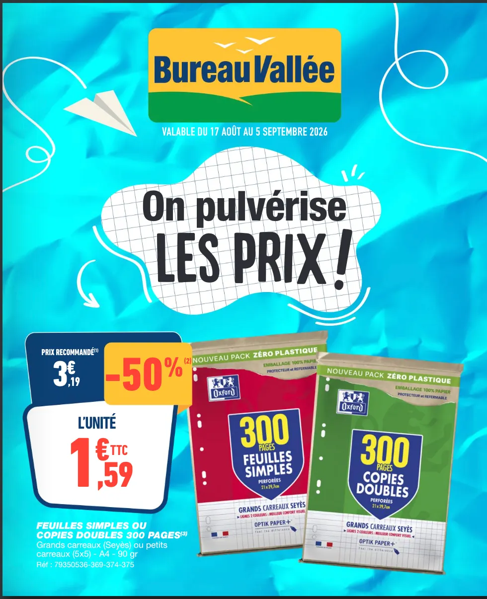 Bureau Vallée — 2026-08-19 du 19 août au 3 septembre 2026 - Catalogue page 1