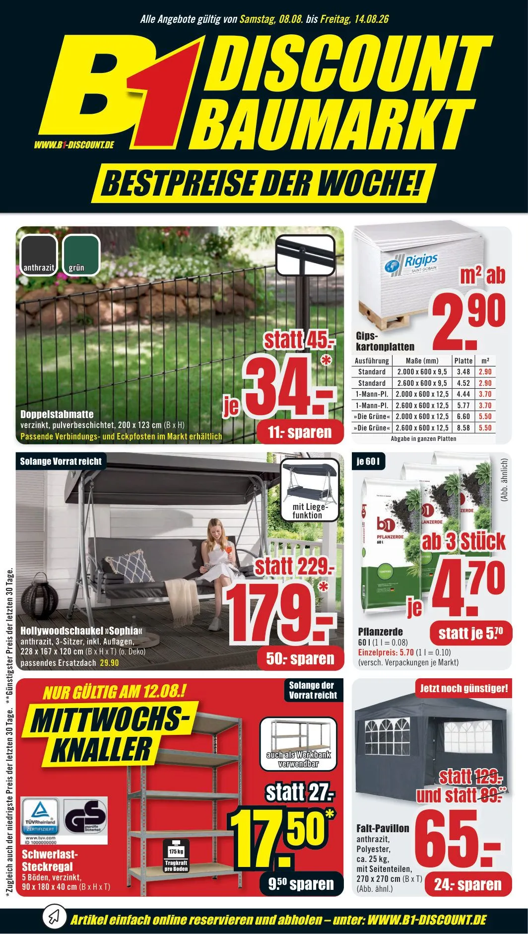 B1 Discount Baumarkt — 2026-08-11 von 8. August bis 14. August 2026 - Prospekt seite
