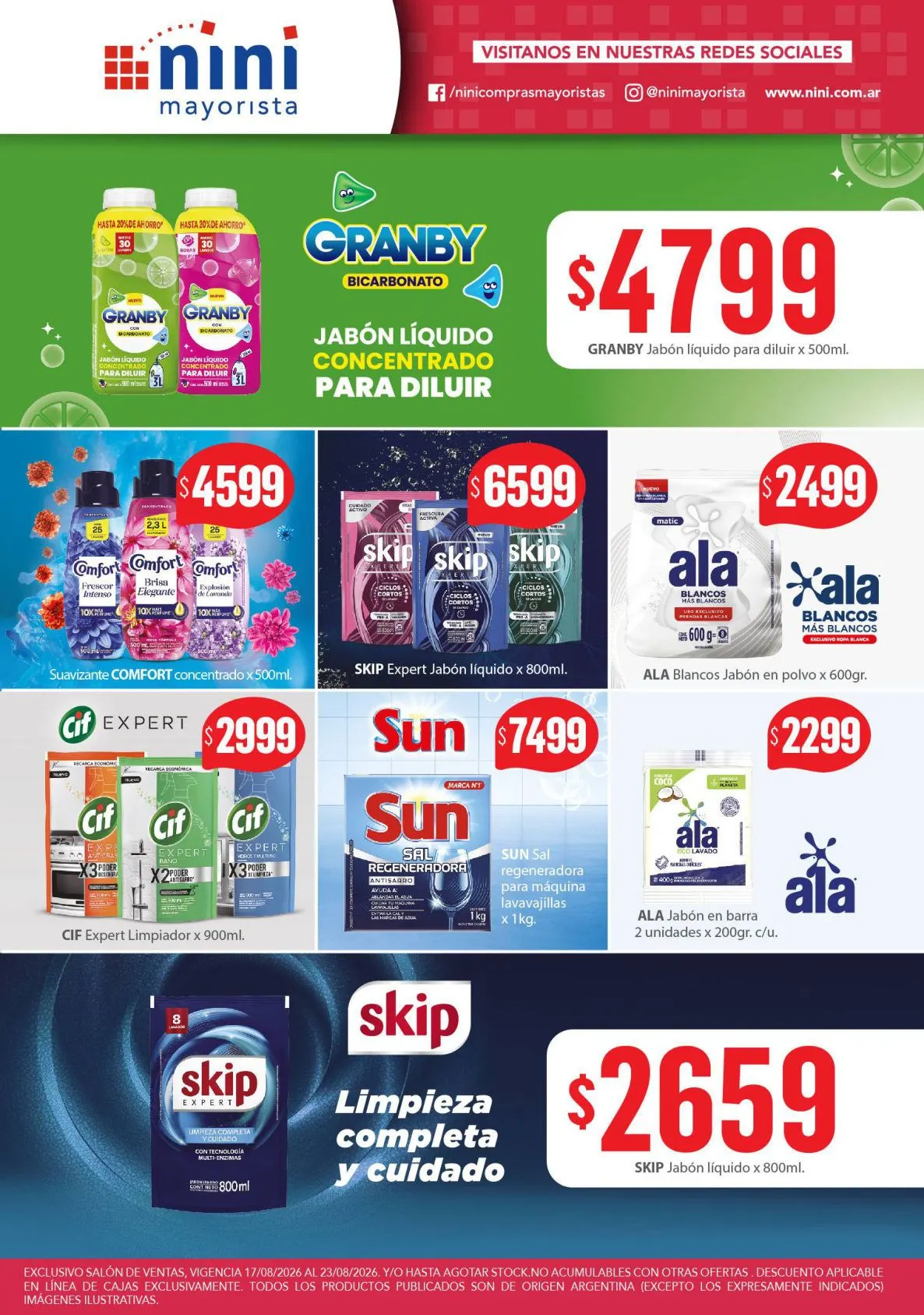 Ofertas de Nini Mayorista — 2026-08-20 17 de agosto al 23 de agosto 2026 - Página 1 del catálogo