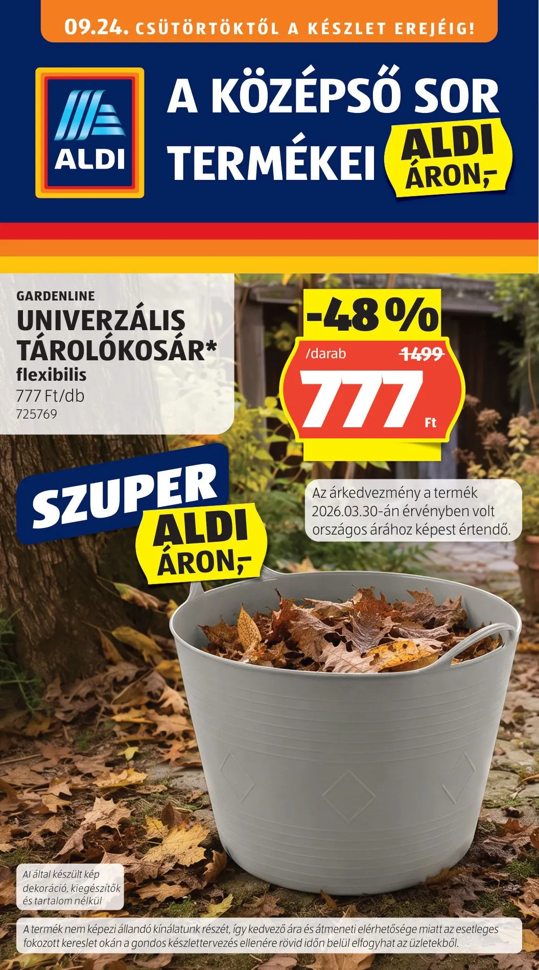 Katalógus Aldi — 2026-09-23 szeptember 24.-tól szeptember 30.-ig 2026. - Oldal 1