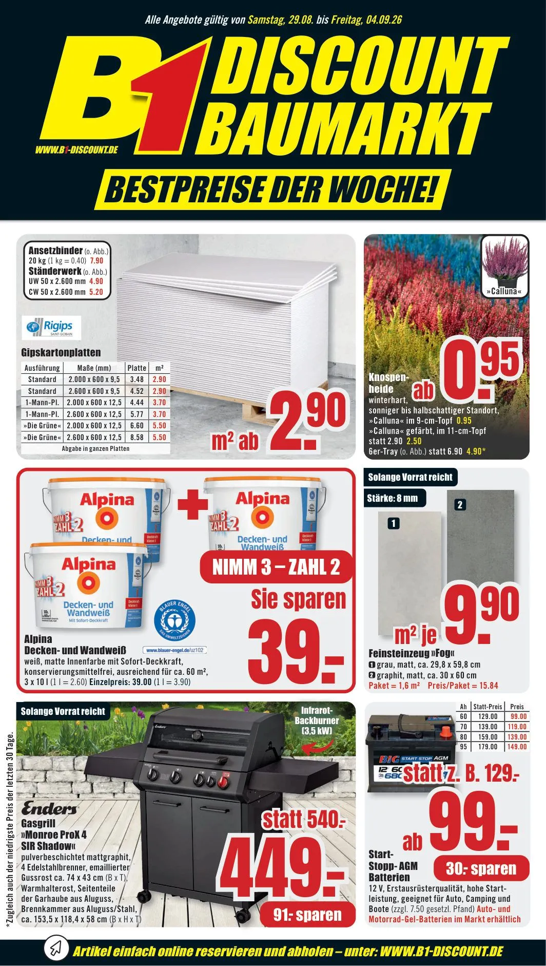 B1 Discount Baumarkt — 2026-08-31 von 31. August bis 4. September 2026 - Prospekt seite 