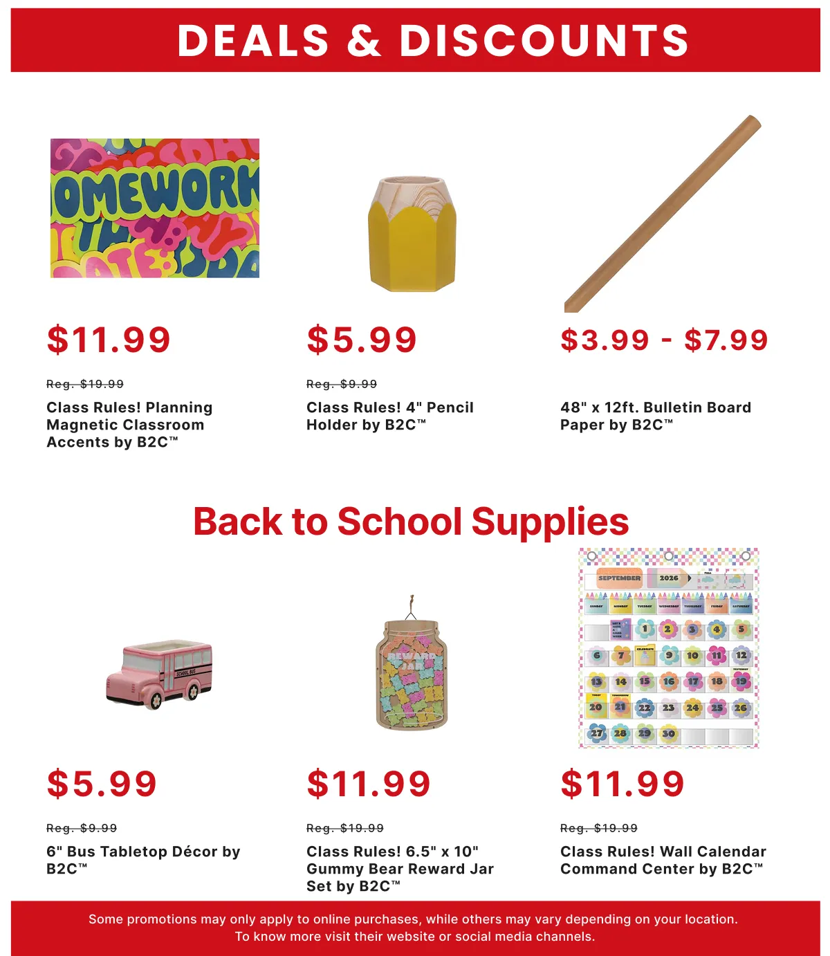 Weekly promotion Back to School Supplies spanning from August 3 to August 18 2026 - Page 1 for Catalogue 365