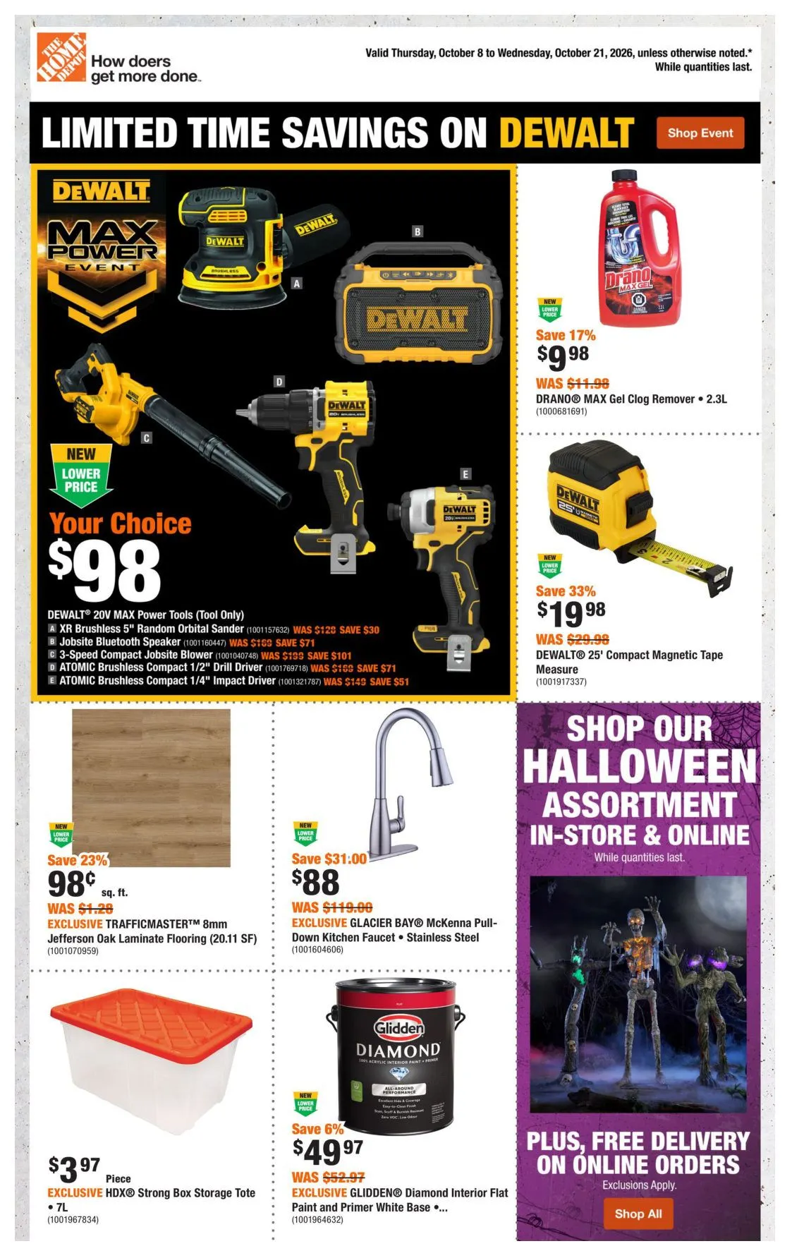 The Home Depot — 2026-10-20 from October 8 to October 21 2026 - flyer page 1