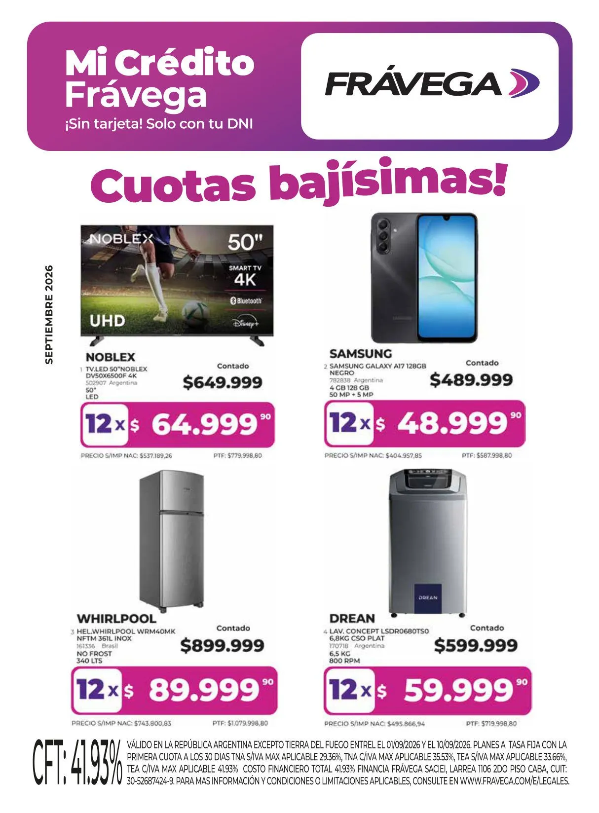 Ofertas de Frávega — 2026-09-22 1 de septiembre al 30 de septiembre 2026 - Página 1 del catálogo