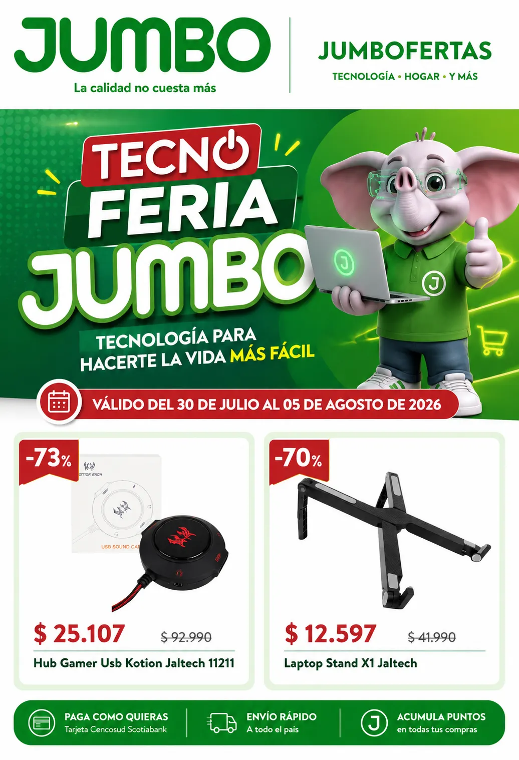 Catalogo de Tecno Feria Jumbo 30 de julio al 6 de agosto 2026 - Pag 1