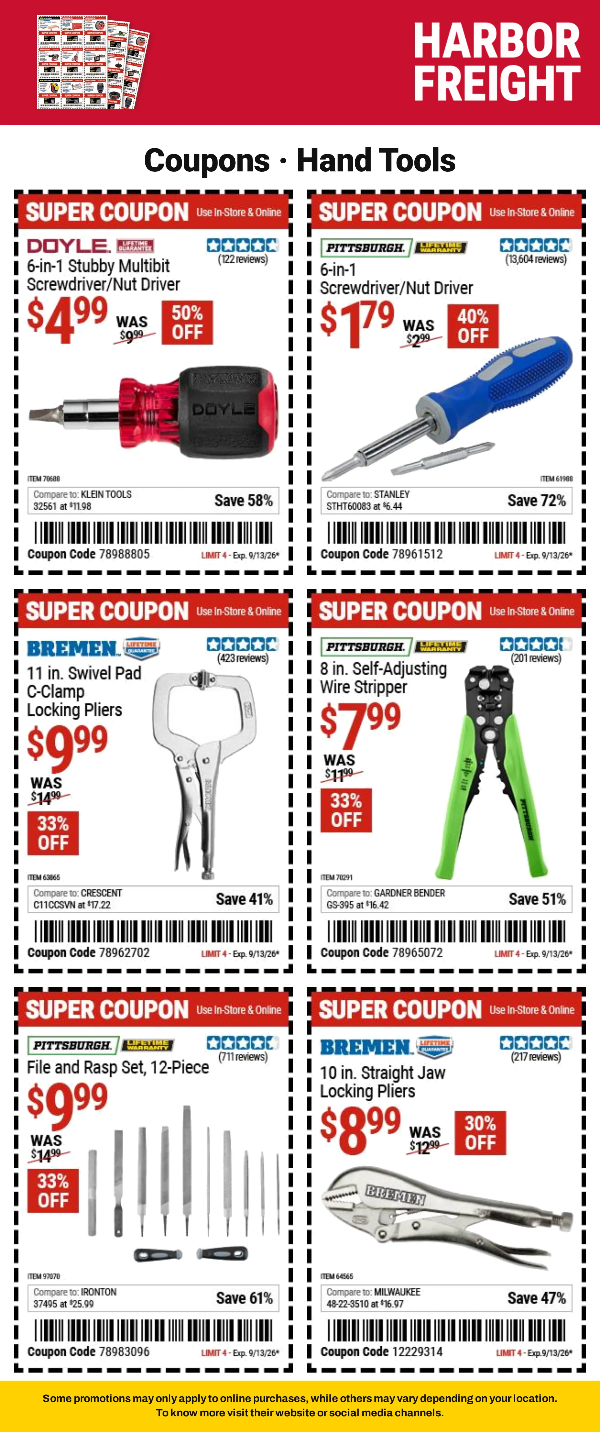 Weekly promotion Harbor Freight - 2026-09-01 spanning from September 1 to September 10 2026 - Page 4 for Catalogue 365