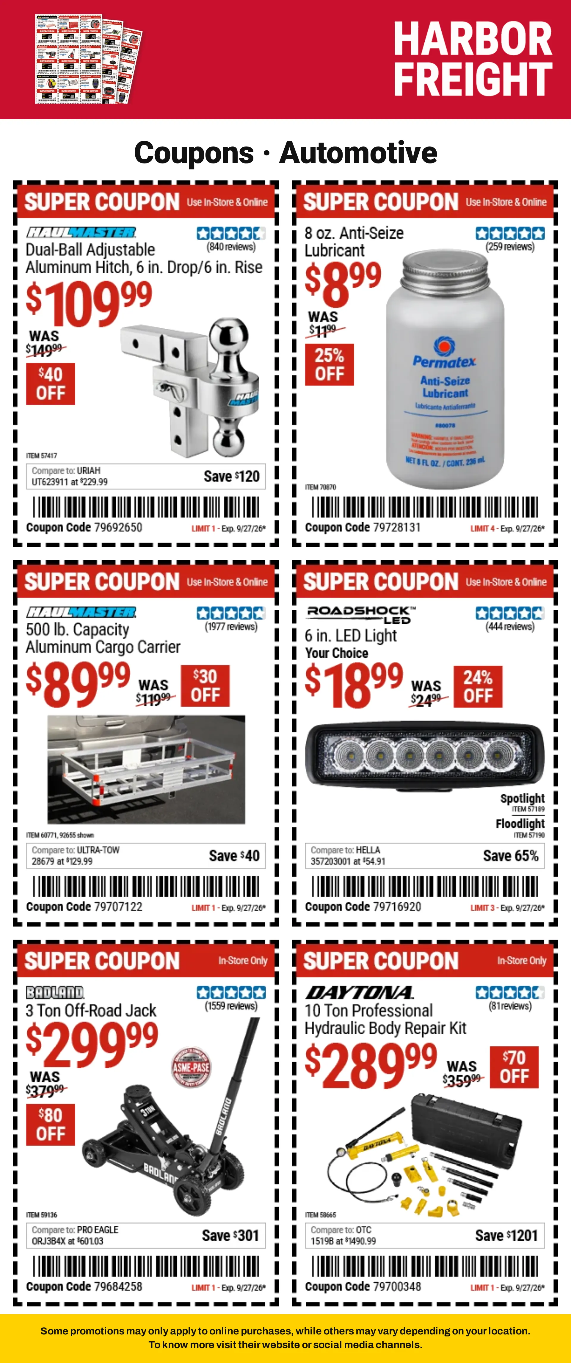 Weekly ad Harbor Freight — Coupons — 2026-09-21 from September 21 to October 8 2026 - Page 7