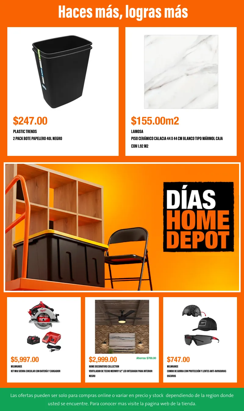 Catálogo de Días Home Depot: los mejores 14 días para ahorrar en tus proyectos 17 de julio al 28 de agosto 2026 - Pagina 7