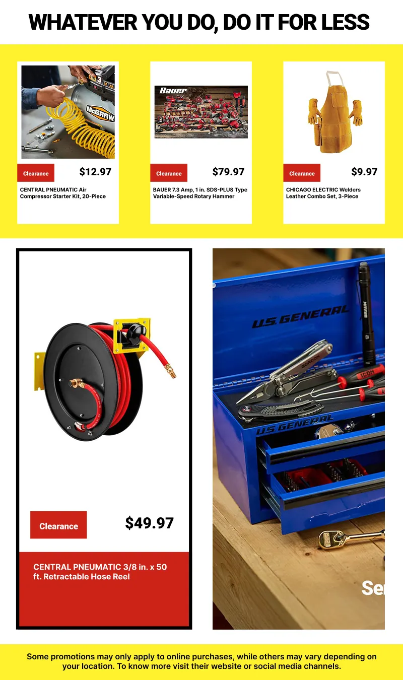Weekly ad Clearance Tools At Harbor Freight from July 8 to July 23 2026 - Page 8